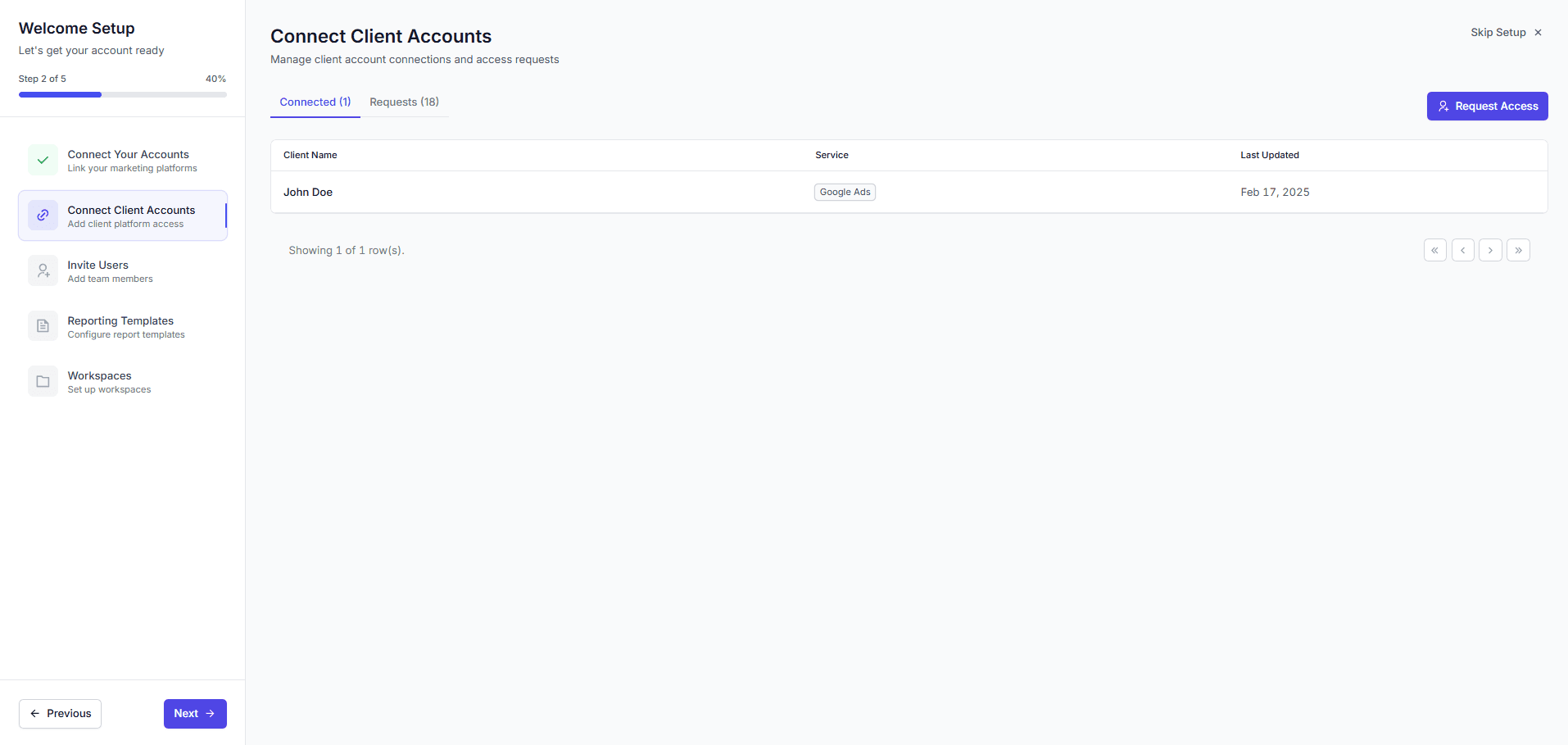 Portfolio and client dashboards